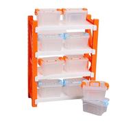 FHGSPQWM Caja organizadora de estantes de almacenamiento de casa de muñecas de varios niveles para exhibición de juguetes en miniatura y modelos, accesorios de configuración de escena, almacenamiento