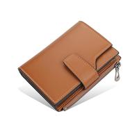 FHGSPQWM Cartera moderna con cierre y cierre con más de 10 aberturas para tarjetas, sustancia de poliuretano permanente para rutinas modernas, cartera cruzada simple para teléfono, Brown, One Size