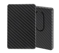 FHGSPQWM Cartera simple con acabado de fibra de carbono permanente para hombre, plan compacto con capacidad para 10 diseños de efectivo seguro y atractivo, delgado bolsillo frontal, Black