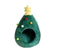 FHGSPQWM Casa de árbol de Navidad para gatos, cama de descanso para perros, hábitats cálidos, cojín desmontable para varios gatos, perros pequeños, casa de mascotas