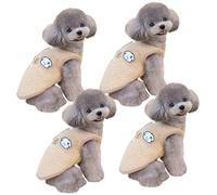 FHGSPQWM Chalecos de forro polar suave para perros, apertura trasera, abrigo de invierno cálido para perros pequeños