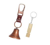 FHGSPQWM Colgante de advertencia de oso para exteriores, sonido fuerte para mantener alejados a los animales, llavero de fácil clip, accesorio de montañismo, Bronce rojo, S
