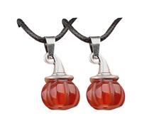 FHGSPQWM Collar ajustable unisex de Halloween, colgante de sombrero de bruja de calabaza y piedra de ágata natural en cordón negro, joyería de festival de Halloween, talla única, como se describe
