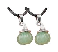 FHGSPQWM Collar ajustable unisex de Halloween, colgante de sombrero de bruja de calabaza y piedra de ágata natural en cordón negro, joyería de festival de Halloween, talla única, como se describe