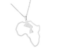 FHGSPQWM Collar con colgante en forma de mapa de África y collar de ciudad, cadena larga, gótica, fiesta, joyería de moda de África, NK chain, como se describe, como se describe