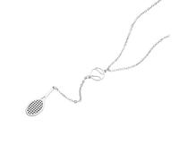 FHGSPQWM Collar de raqueta de tenis para mujer, elegante joyería deportiva en acero inoxidable plateado u dorado, collar de tenis, B, como se describe, como se describe