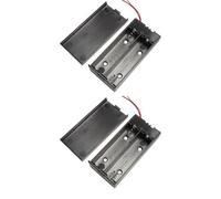 FHGSPQWM Contenedor de 2 celdas 18650 de materiales gruesos, optimizado para proyectos de circuito avanzados y equipos de fabricación, caja de batería de resorte chapada