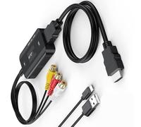 FHGSPQWM Convertidor 3RCA hembra/macho a HDTV compuesto a adaptador 1080P para consola de juegos, reproductor de VCD, convertidor de acceso electrónico