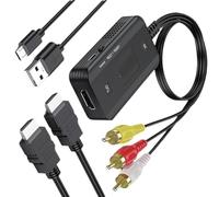 FHGSPQWM Convertidor 3RCA hembra/macho a HDTV compuesto a adaptador 1080P para consola de juegos, reproductor de VCD, convertidor de acceso electrónico