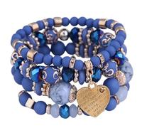 FHGSPQWM Corazón de cristal ligero ajustable con flecos multicapa y cierre elástico, ligero con cuentas, talla única, como se describe