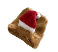 FHGSPQWM Disfraz de Navidad para perro, pelucas de leones y sombrero de Papá Noel para fiestas de vacaciones, disfraz de mascota, equipo para mascotas