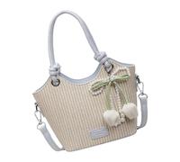 FHGSPQWM Elegante bolsa de cubo con correa ajustable, espaciosa, organizadores cruzados, prácticos hombros de poliuretano para el trabajo, viajes, uso diario, piel sintética, Blue