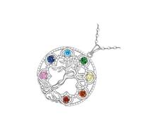 FHGSPQWM Elegante collar de luna creciente con árboles de la vida, regalo para el día de la madre, cadena ajustable Kirsite para mujeres, árboles de la vida, símbolo de Kirsita, ajustable para