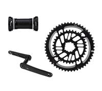 FHGSPQWM Juego de bielas para bicicletas de carretera, aleación de durabilidad, doble plato, accesorios de ciclismo, plato de ciclismo