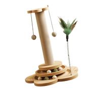 FHGSPQWM Kitten - Poste de cuerda de sisal con múltiples juguetes para pista para rascar juguetes, protege tus muebles
