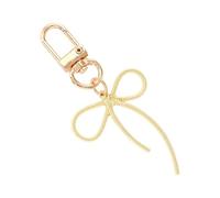 FHGSPQWM Llavero de metal creativo para coche, con lazo, colgante para bolsa, encantador, lazos, cadena de coche, lazos encantadores, Gold