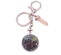 FHGSPQWM Llavero de piedra natural de múltiples diseños con marco de fotos para uso práctico, llavero de piedra natural, Negro, Talla única