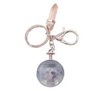 FHGSPQWM Llavero de piedra natural de múltiples diseños con marco de fotos para uso práctico, llavero de piedra natural, Fluorita de color, Talla única