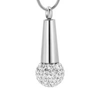 FHGSPQWM Lujoso colgante de cremación para mascotas, collar conmemorativo de acero inoxidable para cenizas y cabello, seguro de familiares queridos