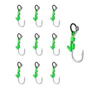FHGSPQWM Paquete de 10 anzuelos de pesca para camarones con fuerza de penetración y diseño de baja fricción para pesca de metal