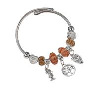 FHGSPQWM Pulsera de acero inoxidable con cuentas que no daña la piel y detalles de diamantes de imitación brillantes, joyería de uso diario, talla única, como se describe