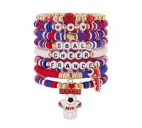FHGSPQWM Pulseras elásticas de fútbol con colgantes de balón de fútbol, accesorios de espíritu de equipo, temática de fútbol, One Size, como se describe