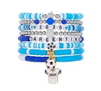 FHGSPQWM Pulseras elásticas de fútbol con colgantes de balón de fútbol, accesorios de espíritu de equipo, temática de fútbol, One Size, como se describe