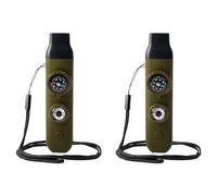 FHGSPQWM Silbatos con brújulas lupa LED linternas termómetros para supervivencia multifunción 7 en 1 al aire libre camping senderismo multifuncional camping silbido herramienta de supervivencia