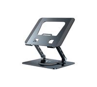 FHGSPQWM Soporte plegable para portátil con base giratoria de 360 grados y dos ejes para una refrigeración óptima, diseño de suspensión de escritorio, construcción de aleación de aluminio, soporte de