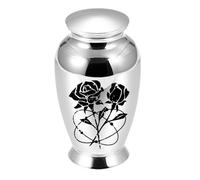 FHGSPQWM Urna conmemorativa de metal para cenizas de mascotas, cremación con patrón elegante y tapa de almacenamiento segura para recuerdos perdidos