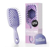 FHI Heat - Cepillo desenredante mini UNbrush para cepillado sin dolor, todo tipo de cabello, húmedo o seco, cerdas antiestáticas DuoFlex duraderas, mango ligero, cepillo de pelo ventilado, lila