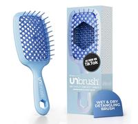FHI Heat UNbrush Cepillo de Pelo Desenredante Antitirones Para Todo Tipo de Cabello, Húmedo o Seco - Cepillo Ventilado con Cerdas Antiestáticas DuoFlex, Mango Ligero - Azul Pastel Claro