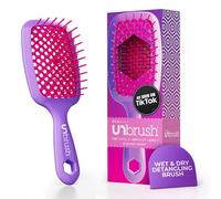 FHI Heat UNbrush Cepillo de Pelo Desenredante Antitirones Para Todo Tipo de Cabello, Húmedo o Seco - Cepillo Ventilado con Cerdas Antiestáticas DuoFlex, Mango Ligero - Morado Eléctrico