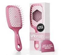 FHI Heat UNbrush - Cepillo desenredante para cepillado sin dolor en todo tipo de cabello, húmedo o seco, cerdas antiestáticas DuoFlex duraderas, mango ligero, cepillo de pelo ventilado, rosa oscuro
