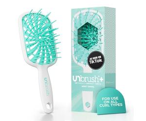 FHI Heat UNbrush Plus - Cepillo de pelo rizado para desenredar, suave y eficaz, cabello frágil húmedo o seco, cepillo desenredante con 84 cerdas UltraFlex, ultraligero, ventilado y antiestático