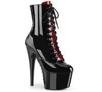 FhiHUEpr Botines de Plataforma de Punta Redonda para Mujer - Tacones Ultra Altos de 17 cm - Zapatos de Pole Dance y Discoteca, Botines de Escenario listos para el Desfile de Moda,Negro,37 EU