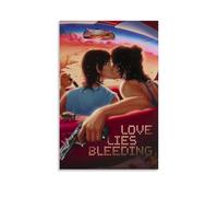 FHILTNMWC Póster de Love Lies con texto en inglés "Bleeding Romantic Thrill", póster de película vintage, marco de madera integrado, para el hogar, dormitorio, garaje, Art Deco de 30 x 45 cm, estilo
