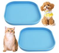 Fhiny Juego de 2 cuencos de silicona para gatos de 7.1 x 7.1 pulgadas, plato poco profundo para perros, apto para bigotes, plato de comida para gatos para alimentos secos y húmedos, apto para