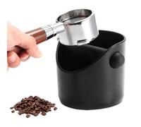 Fhioevt Coffee Knock Box Negro knock box Cafe Espresso Knock Boxs Cajon Posos Cafe con Barra de Golpe Extraíble Café Molido Recipiente Accesorios Cafetera para Cocina Restaurante Oficina (10x10x11cm)