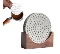 FHISKUNYU Filtro de Café Espresso 58mm - Set de 2 con Soporte de Nogal, Ultra Delgado 0,8 mm en Acero Inoxidable 316 - Compatible con La Marzocco/Gaggia