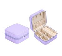 FHISKUNYU joyero de viaje, minijoyeros mujer organizador, uso para pendientes, pulseras, collares，Regalos para las fiestas（violeta）