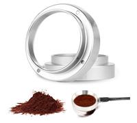 FHISKUNYU Juego de 2 Anillos Dosificadores de Café 51mm con Embudo Magnético de Aleación de Aluminio Antihuellas - Recogedor de Polvo para Máquinas de Café Profesionales, Accesorios Plateados