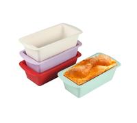 FHISKUNYU Moldes Repostería, Moldes Silicona Repostería, 4 Piezas Molde Silicona Bizcocho - Flexible, Antiadherente, Fácil de Limpiar, Compatible con Horno, Microondas y Freidora de Aire