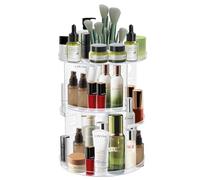 FHISKUNYU Organizador Giratorio 360° Transparente - Portacosméticos para Maquillaje, Pintalabios, Sombras y Pinceles - Almacenamiento Elegante para Baño, Dormitorio o Tocador