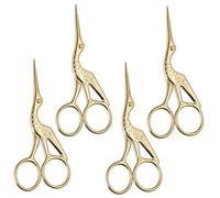 FHISKUNYU Tijeras de Bordado Juego de 4 Doradas, Acero Inoxidable, para Costura/Artesanía/Uso Diario, Estilo Moderno 3.6 + 4.5 Pulgadas