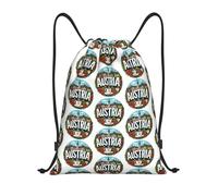 FHIZOAL Austria Landmarks Music Coffe - Mochilas deportivas con cordón, impermeables, ligeras, para yoga, entrenamiento, natación, viajes, Black, S, Casual