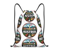 FHIZOAL Austria Music Coffe - Mochilas deportivas con cordón, impermeables, ligeras, para yoga, entrenamiento, natación, viajes, Black, M, Casual