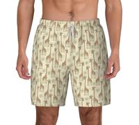 FHIZOAL Bañador para hombre, diseño de jirafas dibujadas a mano, para verano, playa, con bolsillos, casual, surf, senderismo, hawaiano, blanco, 3XL