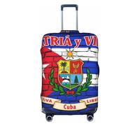 FHIZOAL Bandera de Cuba con funda elástica antiarañazos, protector de equipaje de viaje, a prueba de polvo, para equipaje de 18 a 32 pulgadas, White, L, Clásico