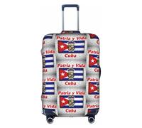 FHIZOAL Bandera de Cuba con funda elástica antiarañazos, protector de equipaje de viaje, a prueba de polvo, para equipaje de 18 a 32 pulgadas, White, M, Clásico